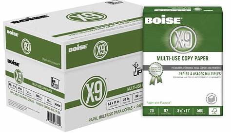 boise x9 multiuse copy paper, 92 bright, 20lb, 81/2 x 11, white