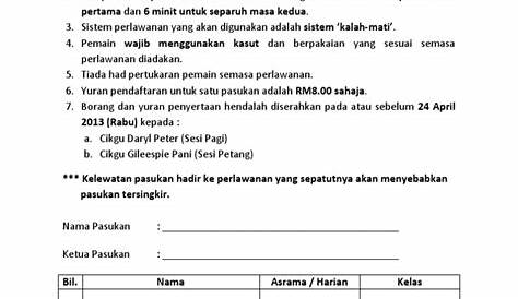 Borang Penyertaan Pertandingan | PDF