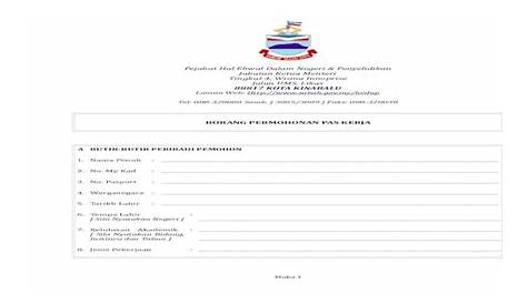 BORANG PERMOHONAN PAS KERJA - sabah.gov. Pas Kerja.pdf Pasport