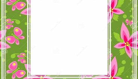 Pink flowers border stock vector. Illustration of leaf - 56807047