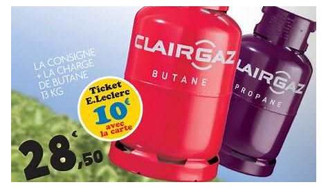 Leclerc : bouteille de gaz Clairgaz + consigne à 28,50 € avec 10 € sur