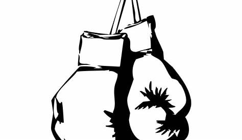 Clip Art Of Black And White Boxing Gloves Illustrations, Royalty-Free