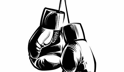 Boxing Gloves Black White Line Art 555px - Boxing Gloves Outlines
