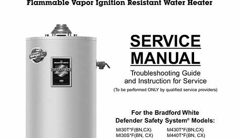 Bradford White EFT150004D10 Water Heater Troubleshooting manual PDF