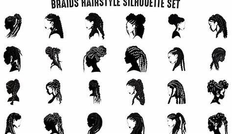 Braids Hairstyles Siluetta Download De Stockvector African Vector En Ontdek