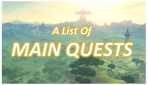 Main Quest The Legend Of Zelda Breath Of The Wild Interface In Game