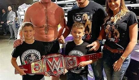 WWE Megastar Brock Lesnar, his beautiful wife and children