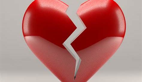 Broken Heart on White. 3d Render Illustration Stock Illustration