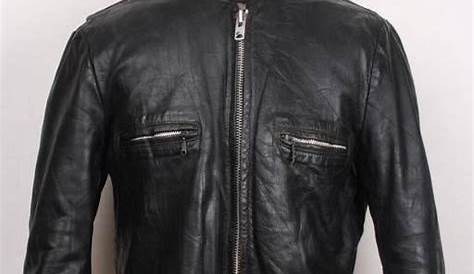 VINTAGE BROOKS Cafe Racer Leather Talon Zip Motorcycle Jacket CLASSIC