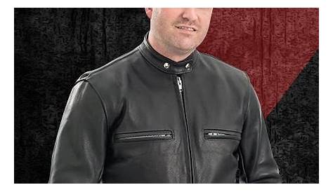 BROOKS Black Leather Cafe Racer Jacket Men's Size 42 by Eagleages