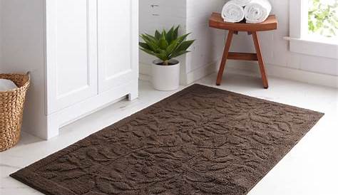 Tiles Bath Rug Color: Brown ($37) liked on Polyvore featuring home, bed