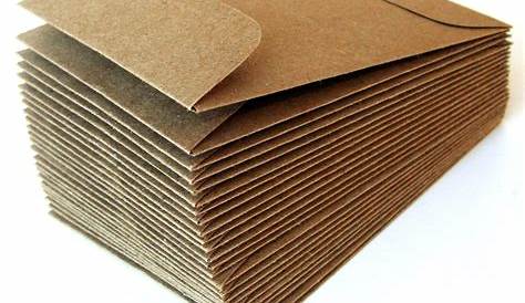 50 Mini Brown Bag Natural KRAFT Paper Envelopes . 2.25 x 3.75 | Paper