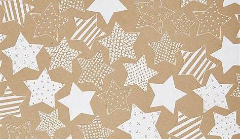 silver stars brown christmas wrapping paper by sophia victoria joy