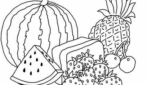 Gambar Mewarnai Buah buahan dan Sayuran untuk Anak TK & SD