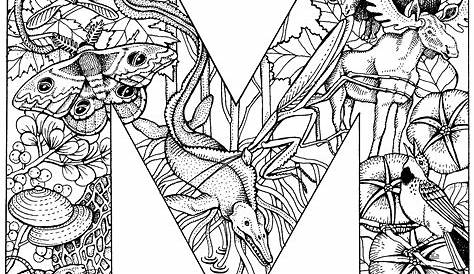 Letter M with Plants coloring page | Free Printable Coloring Pages
