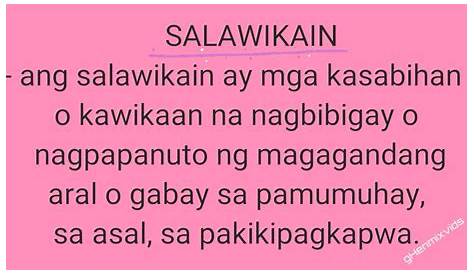 Halimbawa Ng Salawikain At Bugtong At Ibigay Ang Kahulugan Nito