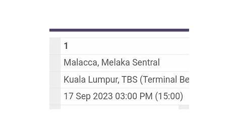 melaka sentral to tbs - Fernande Menendez