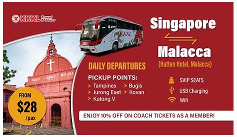 Malacca to Singapore buses from SGD 13.00 | BusOnlineTicket.com