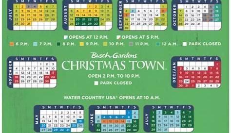 Busch Gardens Williamsburg Crowd Calendar Customize And Print