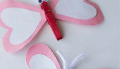 Butterflies For Valentines Diy For Kids Butterfly Heart Butterfly Crafts Heart Crafts Idea Creativas