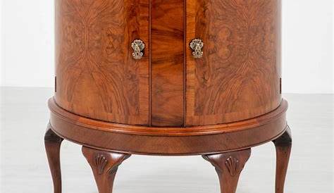DEMI LUNE SIDE CABINET, George III design mahogany and walnut inlaid