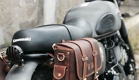 Cafe racer scrambler custom leather bag. Midium brown color | Etsy