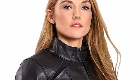 Black Studded Café Racer Leather Jacket for Womens