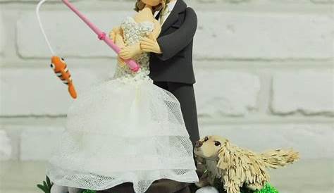 Personalized Wedding Cake Topper Fishing by LoveandLuxeHandmade Groom