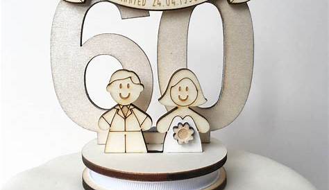 60th Wedding Anniversary Cake Topper Keepsake Box