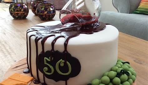 Wine glass spill cake 50th | Birthday cake wine, Wine cake, 60th