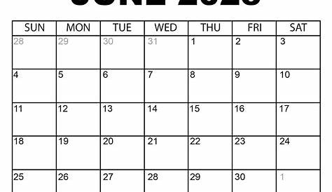 June 2023 Printable Calendar | Calendar Quickly