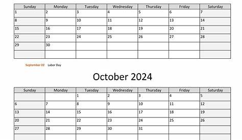 Calendar 2024 September October Printable Calendar 2024 School