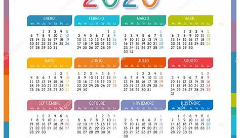 Admitir moderadamente marca calendario español 2020 vector resistencia