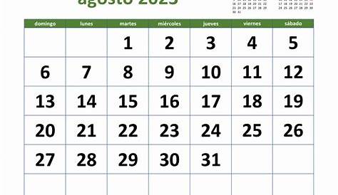 Calendário 2023 Agosto - Imagem Legal