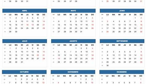 Calendarios 2019 en imágenes para descargar e imprimir
