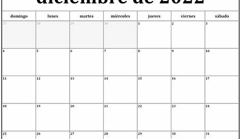 Calendario diciembre 2022 para imprimir - iCalendario.net