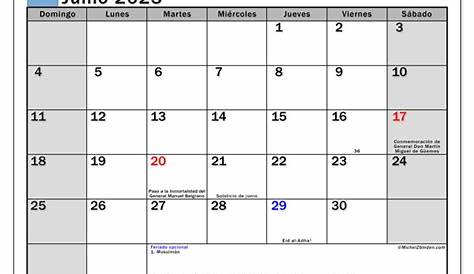 Calendario Junio 2023 | WikiDates.org