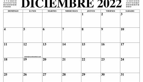 Calendario diciembre 2022 en Word, Excel y PDF - Calendarpedia