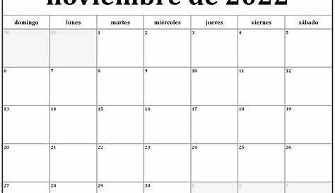 Calendario mensual - noviembre - megustaenpapel.com