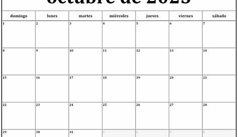 octubre de 2023 calendario gratis | Calendario octubre