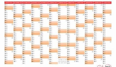Calendario scolastico annuale 2014-2015 Versione vergine - Calenweb.com
