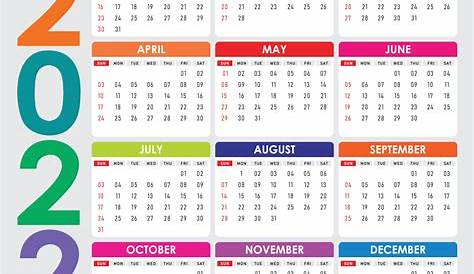 Plantillas De Calendarios En Vector 2023 Y Años Anteriores En 2022 - Vrogue