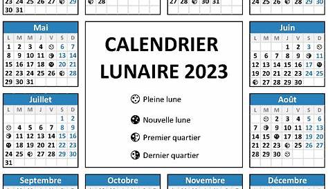 Calendrier lunaire Janvier 2023 🌙 à consulter et imprimer