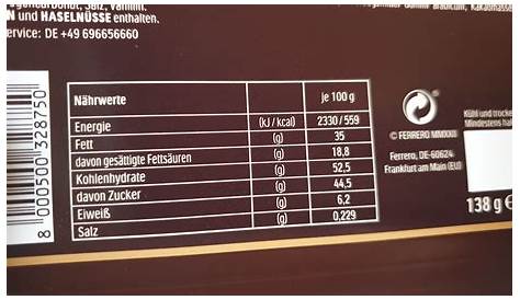 Calories Ferrero Rond Noir Rocher Combien De Comptent Les