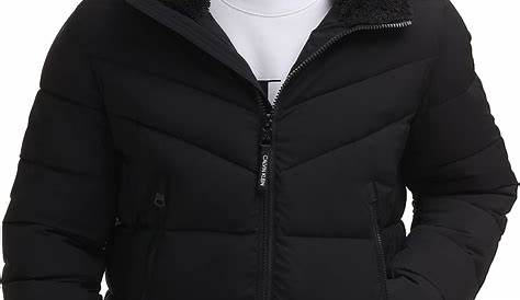 Calvin Klein Mens Winter Coats Lyst Woolblend Charcoal Herringbone Over Coat In