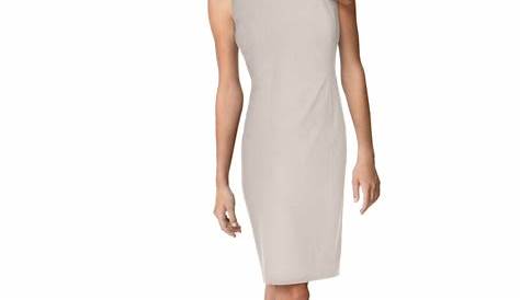 Calvin Klein Sleeveless Seamed A-Line Dress in White | Lyst