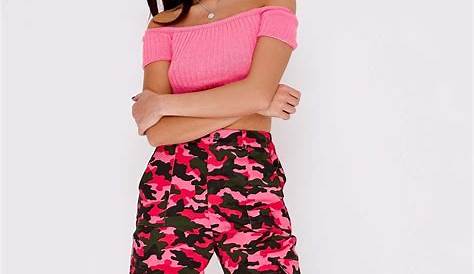 Camo Pants Pink Top Outfit