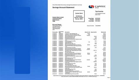 USA Capitec bank statement Word and PDF template in 2022 | Statement