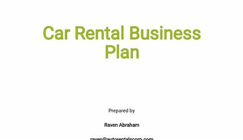 Car Rental Business Plan Pdf