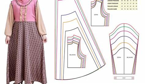 Pola Baju Gamis Klok Cara Membuat Pola Gamis Dewasa - Voal Motif